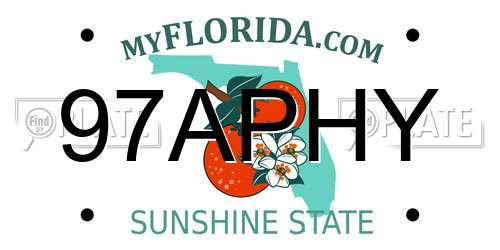 97APHY Florida License Plate