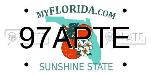 97APTE Florida License Plate