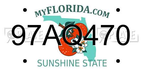 97AQ470 Florida License Plate