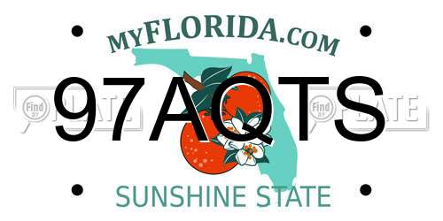 97AQTS Florida License Plate