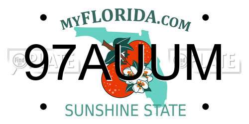 97AUUM Florida License Plate