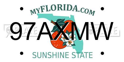 97AXMW Florida License Plate