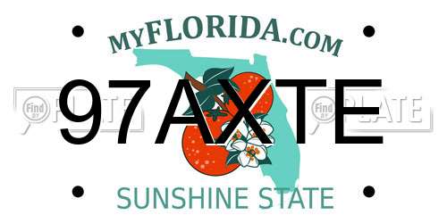 97AXTE Florida License Plate