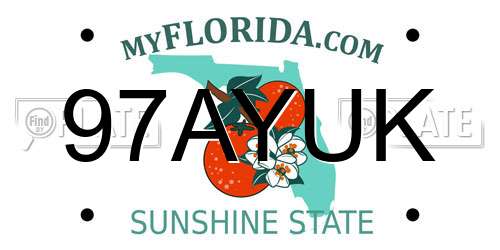 97AYUK Florida License Plate