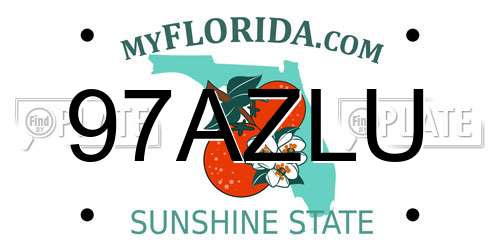 97AZLU Florida License Plate