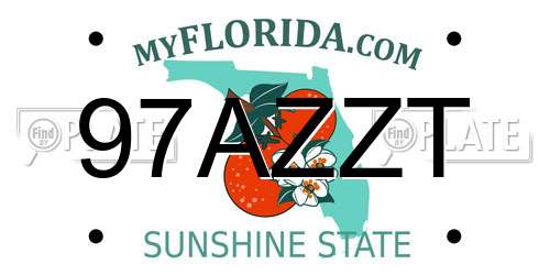 97AZZT Florida License Plate