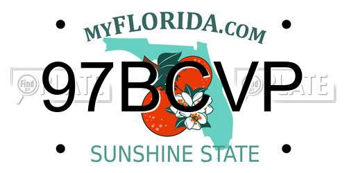 97BCVP Florida License Plate