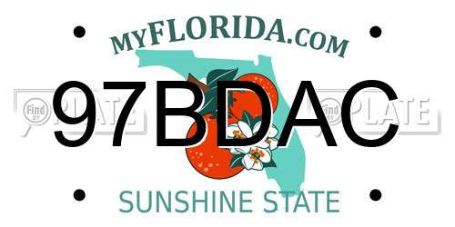 97BDAC Florida License Plate