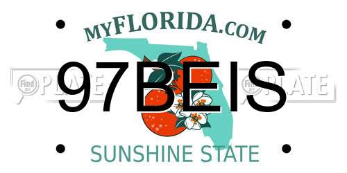 97BEIS Florida License Plate