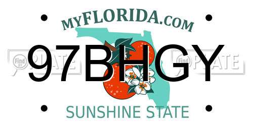 97BHGY Florida License Plate