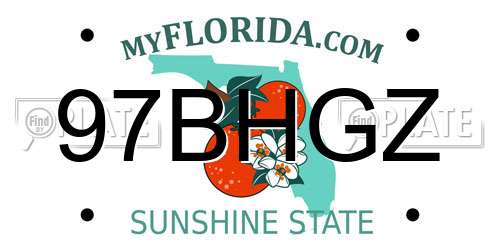 97BHGZ Florida License Plate