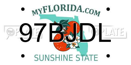 97BJDL Florida License Plate