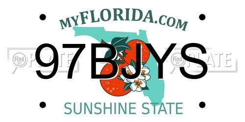 97BJYS Florida License Plate