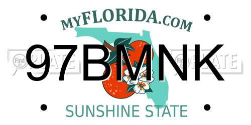 97BMNK Florida License Plate
