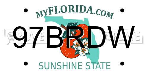 97BRDW Florida License Plate