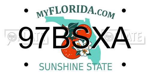 97BSXA Florida License Plate