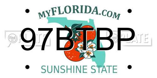 97BTBP Florida License Plate