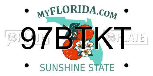 97BTKT Florida License Plate