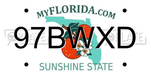 97BWXD Florida License Plate
