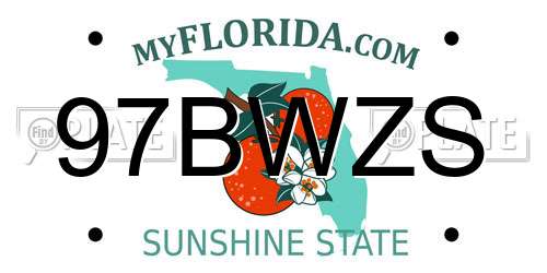 97BWZS Florida License Plate