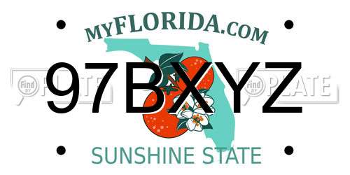 97BXYZ Florida License Plate