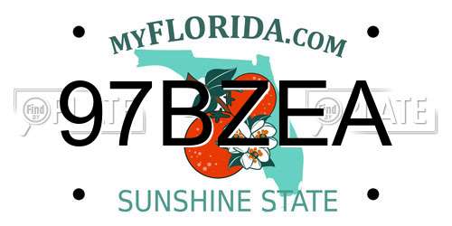 97BZEA Florida License Plate