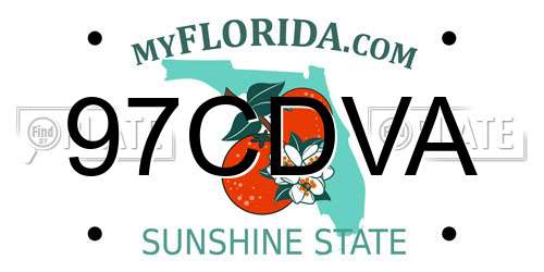 97CDVA Florida License Plate