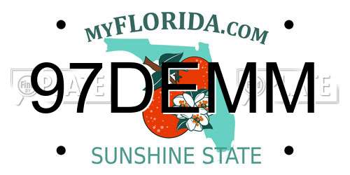 97DEMM Florida License Plate