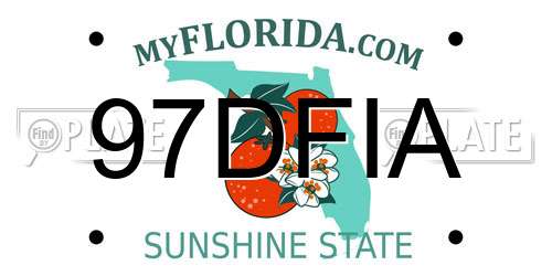 97DFIA Florida License Plate