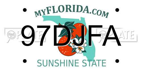 97DJFA Florida License Plate