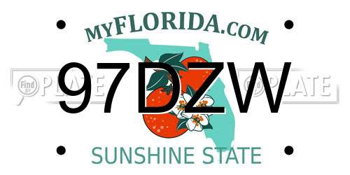 97DZW Florida License Plate