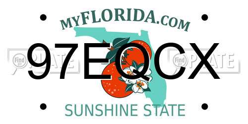 97EQCX Florida License Plate