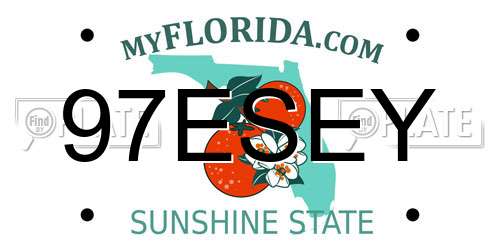 97ESEY Florida License Plate