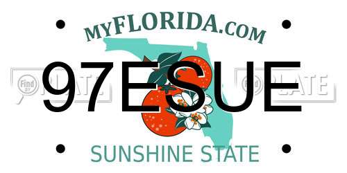 97ESUE Florida License Plate