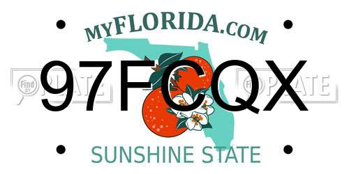 97FCQX Florida License Plate