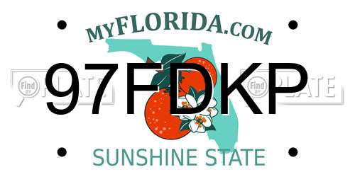 97FDKP Florida License Plate