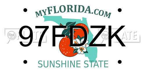 97FDZK Florida License Plate
