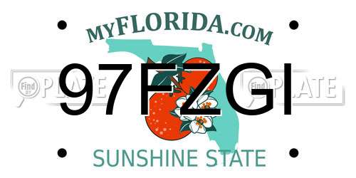 97FZGI Florida License Plate