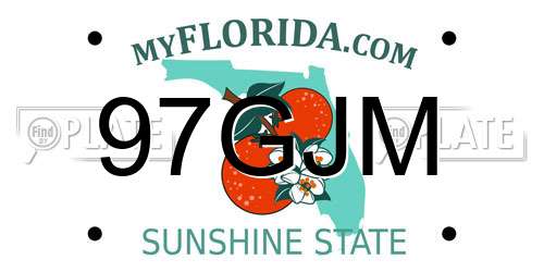 97GJM Florida License Plate