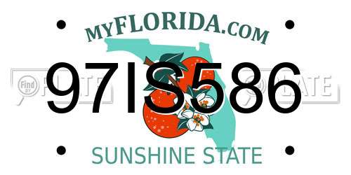 97IS586 Florida License Plate