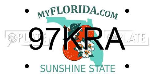 97KRA Florida License Plate