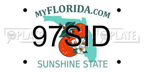 97SID Florida License Plate