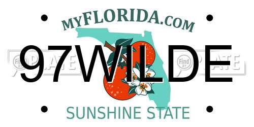 97WILDE Florida License Plate