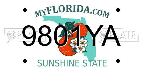 9801YA Florida License Plate