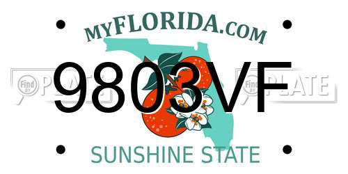 9803VF Florida License Plate