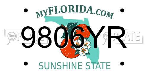 9806YR Florida License Plate