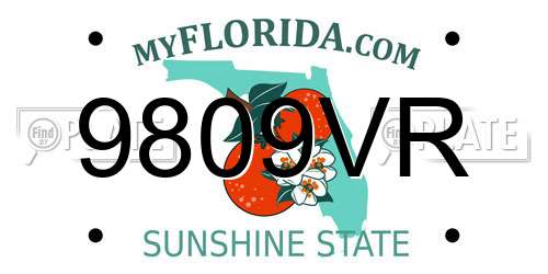 9809VR Florida License Plate