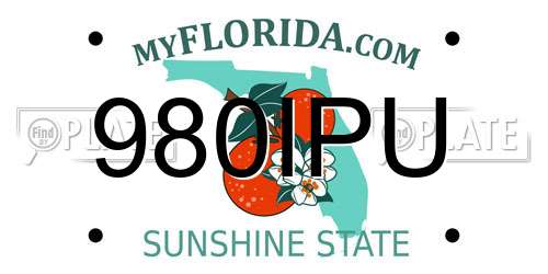 980IPU Florida License Plate