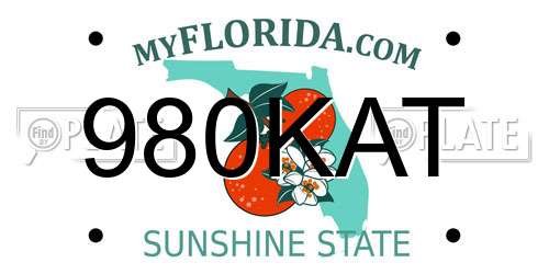 980KAT Florida License Plate