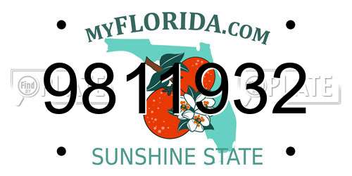 9811932 Florida License Plate
